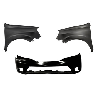 Replacement - 3-Piece (Front Bumper Cover, Driver and Passenger Side Fender) (Standard Line)