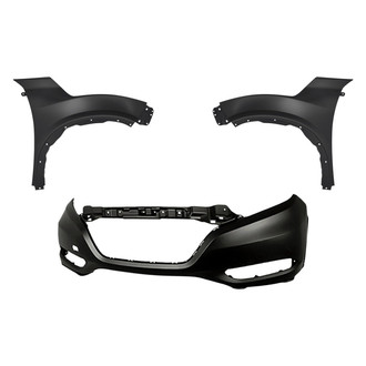 Replacement - 3-Piece (Front Bumper Cover, Driver and Passenger Side Fender) (Standard Line)