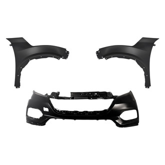 Replacement - 3-Piece (Front Bumper Cover, Driver and Passenger Side Fender) (Standard Line)