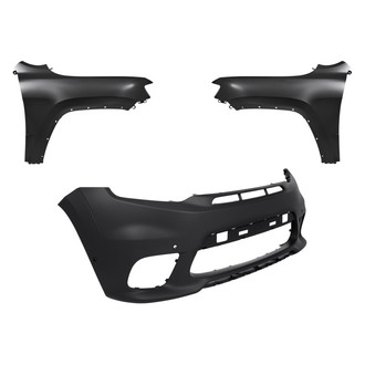 Replacement - 3-Piece (Front Bumper Cover, Driver and Passenger Side Fender) (Standard Line)