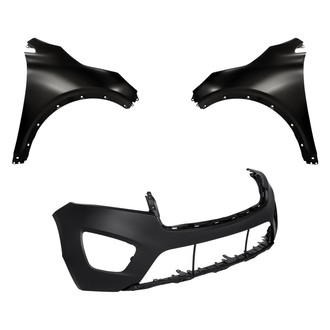 Replacement - 3-Piece (Front Bumper Cover, Driver and Passenger Side Fender) (Standard Line)