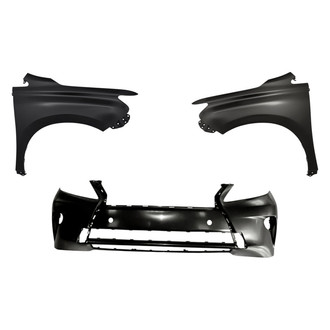 Replacement - 3-Piece (Front Bumper Cover, Driver and Passenger Side Fender) (Standard Line)