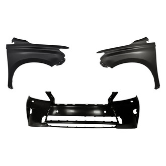 Replacement - 3-Piece (Front Bumper Cover, Driver and Passenger Side Fender) (Standard Line)