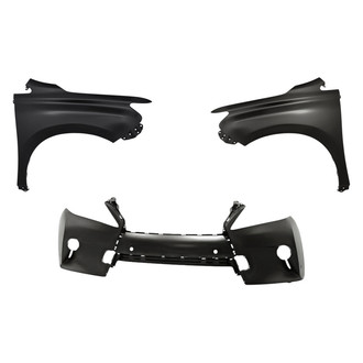 Replacement - 3-Piece (Front Bumper Cover, Driver and Passenger Side Fender) (Standard Line)