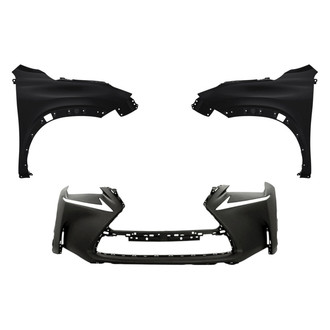 Replacement - 3-Piece (Front Bumper Cover, Driver and Passenger Side Fender) (Standard Line)