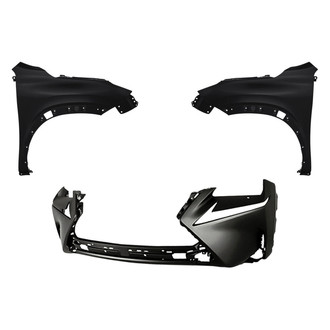Replacement - 3-Piece (Front Bumper Cover, Driver and Passenger Side Fender) (Standard Line)
