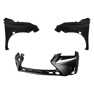 Replacement - 3-Piece (Front Bumper Cover, Driver and Passenger Side Fender) (Standard Line)