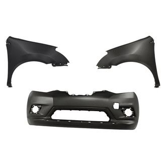Replacement - 3-Piece (Front Bumper Cover, Driver and Passenger Side Fender) (CAPA Certified)
