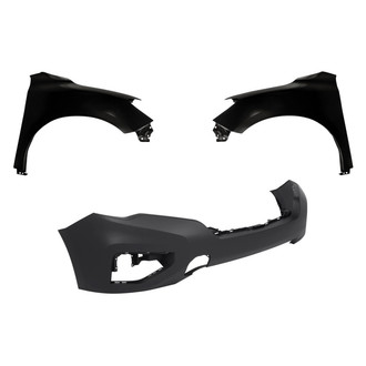 Replacement - 3-Piece (Front Bumper Cover, Driver and Passenger Side Fender) (CAPA Certified)