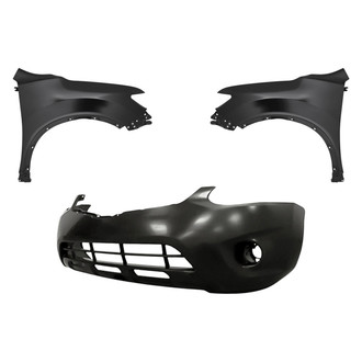 Replacement - 3-Piece (Front Bumper Cover, Driver and Passenger Side Fender) (CAPA Certified)
