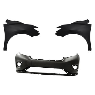 Replacement - 3-Piece (Front Bumper Cover, Driver and Passenger Side Fender) (CAPA Certified)