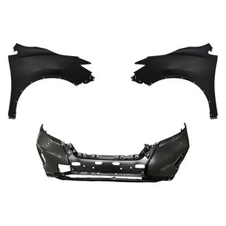 Replacement - 3-Piece (Front Bumper Cover, Driver and Passenger Side Fender) (CAPA Certified)