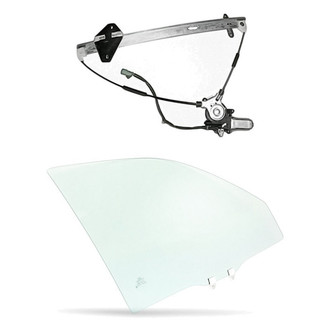 Replacement - 2-Piece (Front Passenger Side Window Regulator and Motor Assembly, Door Glass) (Standard Line)