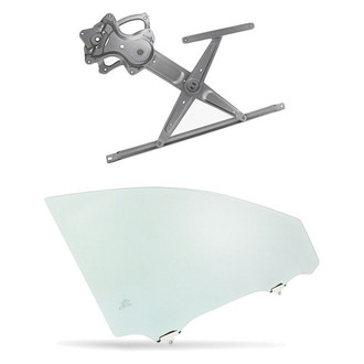 Replacement - 2-Piece (Front Passenger Side Window Regulator without Motor, Door Glass) (Standard Line)