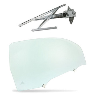 Replacement - 2-Piece (Front Passenger Side Window Regulator, Door Glass) (Standard Line)