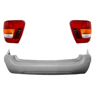 Replacement - Driver and Passenger Side 3-Piece Kit (Driver and Passenger Side Tail Lights, Rear Bumper Cover) (Standard Line)
