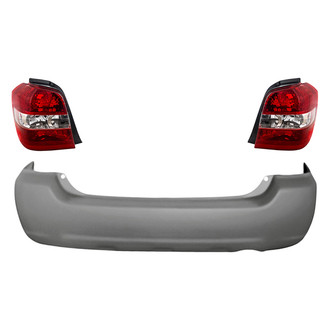 Replacement - Driver and Passenger Side 3-Piece Kit (Driver and Passenger Side Tail Lights, Rear Bumper Cover) (Standard Line)