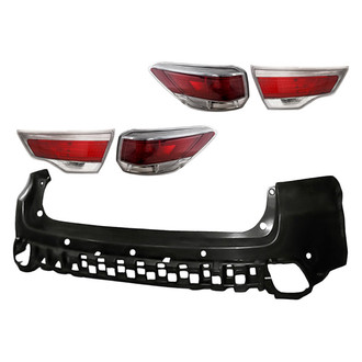 Replacement - Driver and Passenger Side 5-Piece Kit (Driver and Passenger Side Inner Tail Lights, Driver and Passenger Side Outer Tail Lights, Rear Upper Bumper Cover) (Standard Line)