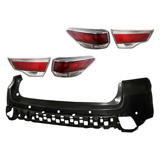 Replacement - Driver and Passenger Side 5-Piece Kit (Driver and Passenger Side Inner Tail Lights, Driver and Passenger Side Outer Tail Lights, Rear Upper Bumper Cover) (CAPA Certified)