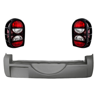 Replacement - Driver and Passenger Side 3-Piece Kit (Driver and Passenger Side Tail Lights, Rear Bumper Cover) (Standard Line)