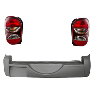 Replacement - Driver and Passenger Side 3-Piece Kit (Driver and Passenger Side Tail Lights, Rear Bumper Cover) (Standard Line)