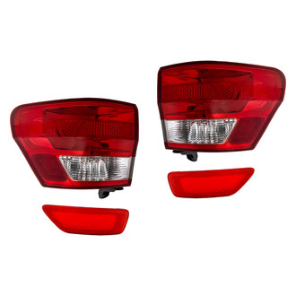 Replacement - Driver and Passenger Side 4-Piece Kit (Driver and Passenger Side Outer Tail Lights, Rear Driver and Passenger Side Bumper Reflectors) (Standard Line)