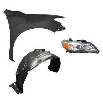 Replacement - 3-Piece Kit (Passenger Side Headlight, Front Passenger Side Fender, Front Passenger Side Fender Liner) (Standard Line)