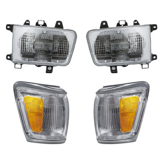 Replacement - 4-Piece Kit (Driver and Passenger Side Headlights, Driver and Passenger Side Turn Signal/Corner Lights) (Standard Line)