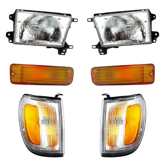 Replacement - 6-Piece Kit (Driver and Passenger Side Headlights, Driver and Passenger Side Turn Signal/Corner Lights, Driver and Passenger Side Turn Signal/Parking Lights) (Standard Line)