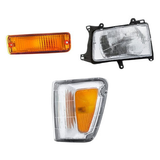 Replacement - 3-Piece Kit (Driver Side Headlight, Driver Side Turn Signal/Corner Light, Driver Side Turn Signal/Parking Light) (Standard Line)
