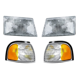 Replacement - 4-Piece Kit (Driver and Passenger Side Headlights, Driver and Passenger Side Turn Signal/Corner Lights) (Standard Line)