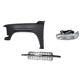 Replacement - 3-Piece Kit (Driver Side Headlight, Grille, Front Driver Side Fender)