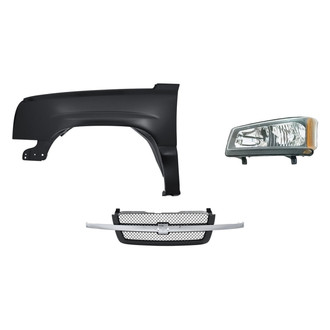 Replacement - 3-Piece Kit (Driver Side Headlight, Grille, Front Driver Side Fender) (Standard Line)