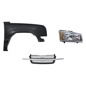 Replacement - 3-Piece Kit (Passenger Side Headlight, Grille, Front Passenger Side Fender) (Standard Line)