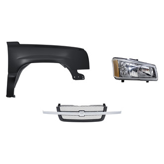 Replacement - 3-Piece Kit (Passenger Side Headlight, Grille, Front Passenger Side Fender) (Standard Line)