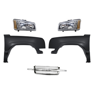 Replacement - 5-Piece Kit (Driver and Passenger Side Headlights, Grille, Driver and Passenger Side Fenders) (Standard Line)