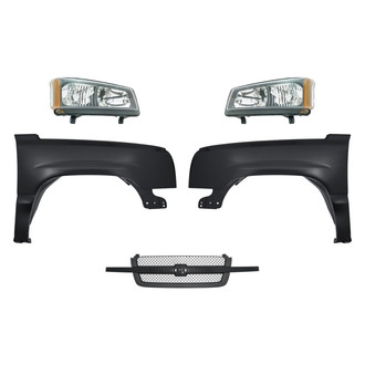 Replacement - 5-Piece Kit (Driver and Passenger Side Headlights, Grille, Driver and Passenger Side Fenders) (Standard Line)