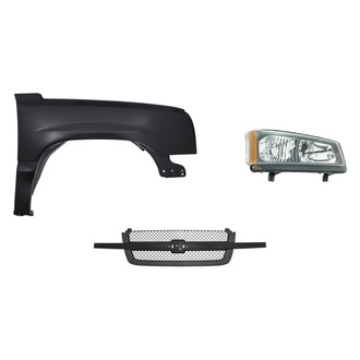 Replacement - 3-Piece Kit (Passenger Side Headlight, Grille, Front Passenger Side Fender) (Standard Line)