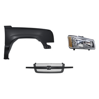 Replacement - 3-Piece Kit (Passenger Side Headlight, Grille, Front Passenger Side Fender) (Standard Line)