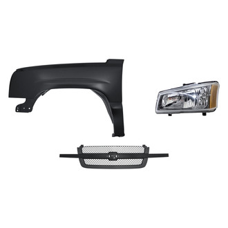 Replacement - 3-Piece Kit (Driver Side Headlight, Grille, Front Driver Side Fender) (Standard Line)