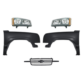Replacement - 5-Piece Kit (Driver and Passenger Side Headlights, Grille, Driver and Passenger Side Fenders) (Standard Line)