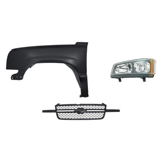 Replacement - 3-Piece Kit (Driver Side Headlight, Grille, Front Driver Side Fender) (Standard Line)