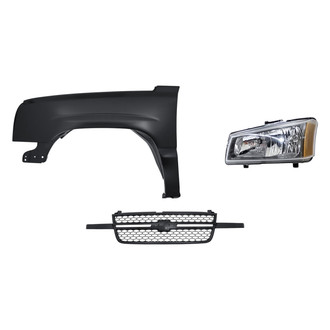 Replacement - 3-Piece Kit (Driver Side Headlight, Grille, Front Driver Side Fender) (Standard Line)
