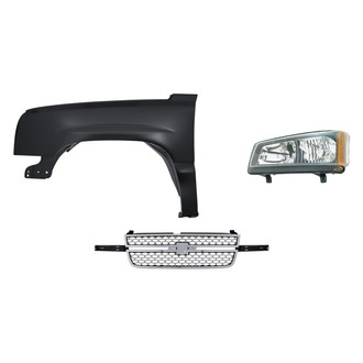 Replacement - 3-Piece Kit (Driver Side Headlight, Grille, Front Driver Side Fender) (Standard Line)