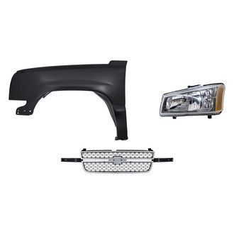 Replacement - 3-Piece Kit (Driver Side Headlight, Grille, Front Driver Side Fender) (Standard Line)