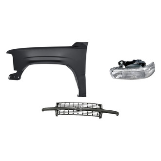 Replacement - 3-Piece Kit (Driver Side Headlight, Grille, Front Driver Side Fender) (Standard Line)