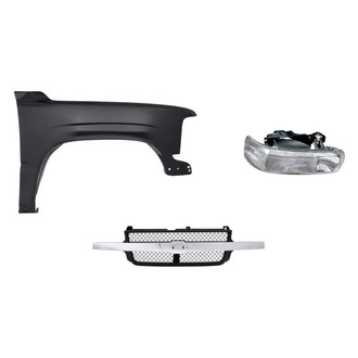 Replacement - 3-Piece Kit (Passenger Side Headlight, Grille, Front Passenger Side Fender) (Standard Line)