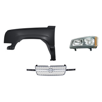 Replacement - 3-Piece Kit (Driver Side Headlight, Grille, Front Driver Side Fender) (Standard Line)