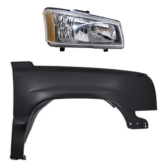 Replacement BNDL-251041 - 2-Piece Kit (Passenger Side Headlight, Front Passenger Side Fender) (CAPA Certified)