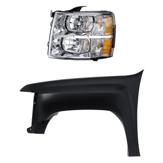 Replacement - 2-Piece Kit (Driver Side Headlight, Front Driver Side Fender) (CAPA Certified)